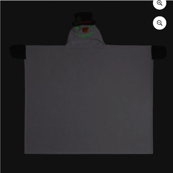 Glow in the Dark Snowman Blanket Hooded NEW Christmas Frosty White - Picture 5 of 6